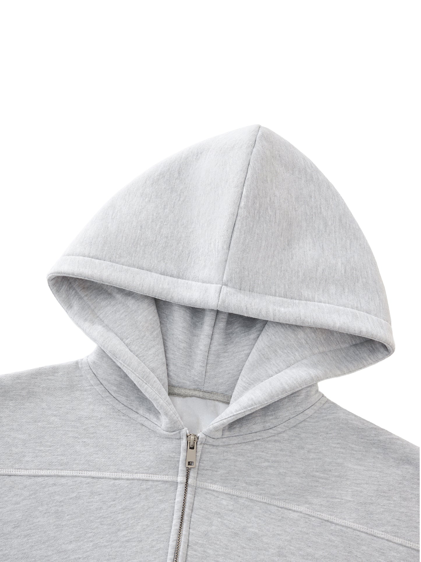 Contrast-Stitched Zip Hoodie