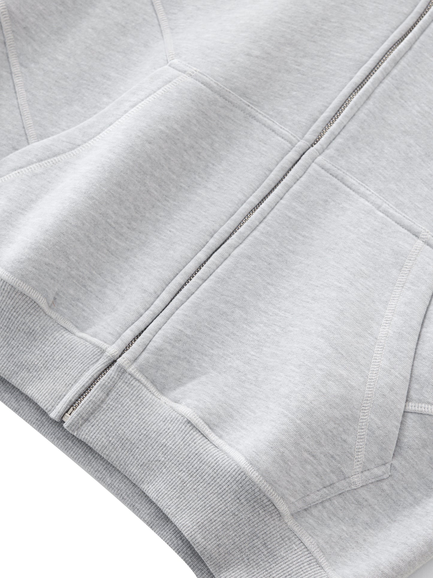 Contrast-Stitched Zip Hoodie